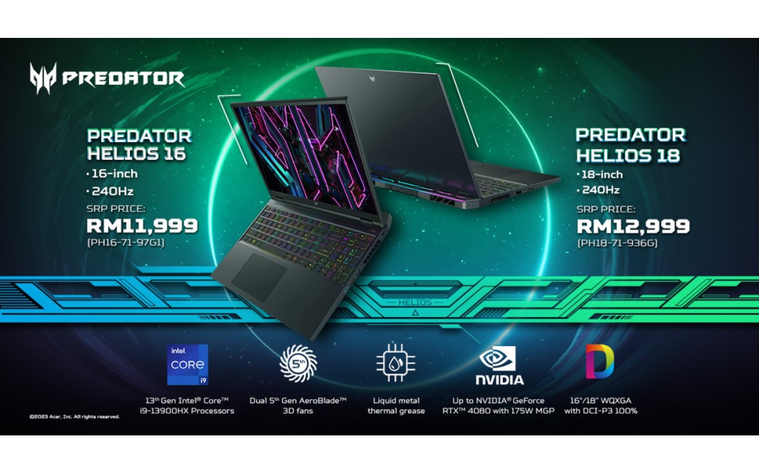 Оновлена модель Helios 18 із нової геймерської серії ноутбуків Acer Predator.