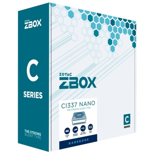 Компютер Zotac CI337 nano / Intel N100, M.2 PCIe 3.0 x1/SATA SSD слот (2242), 2.5 SATA (ZBOX-CI337NANO-BE)