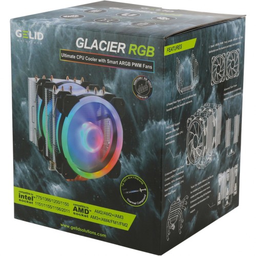 Кулер до процесора Gelid Solutions Glacier RGB 240 TDP (CC-Glacier-01-A)