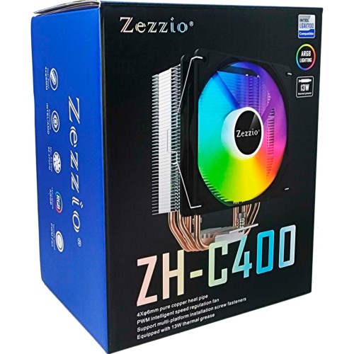 Кулер до процесора Zezzio ZH-C400 V2 ARGB/SRGB Ultra Fan