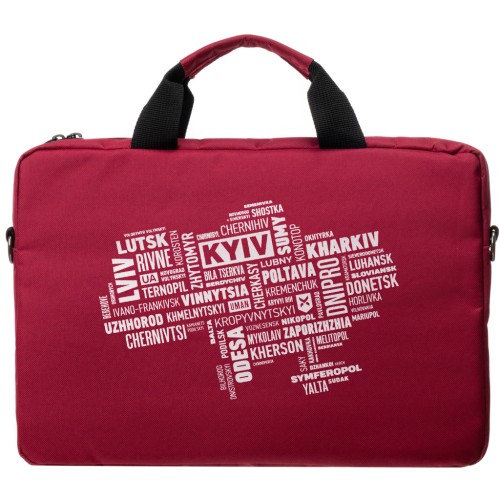 Сумка для ноутбука Vinga 14 NB1402 Burgundy, white print (NB1402UWBY)