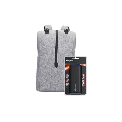 Рюкзак для ноутбука Energizer 15.6 EPB004 Grey + powerbank UE10007 Black (EPB004-GY+UE10007)
