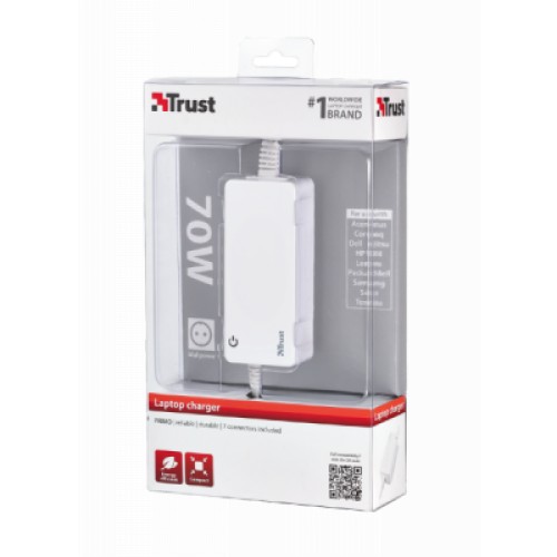 Блок живлення до ноутбуку Trust TRUST Primo 70W Laptop Charger white (18947)