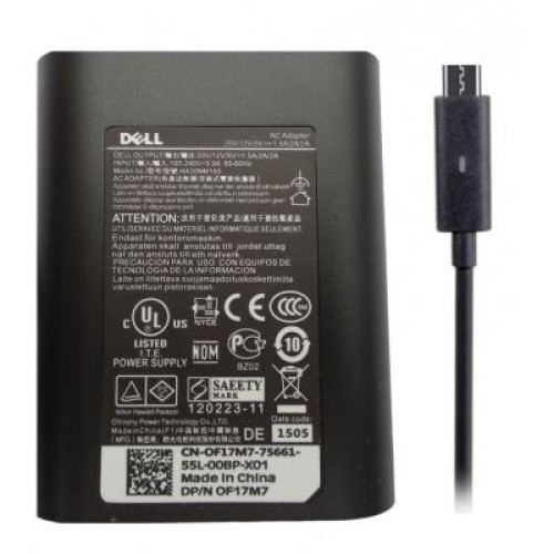 Блок живлення до ноутбуку Dell 30W 20V, 1.5A + 12V, 2A + 5V, 2A, разъем USB Type C, Oval-ко (DA30NM150)