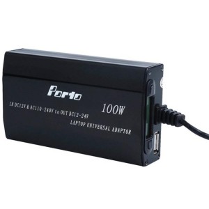 Блок живлення до ноутбуку Porto 100W, DC 15-24V (рег), 5A max, + USB 5V,1A, + автомобильный (MN-505K)