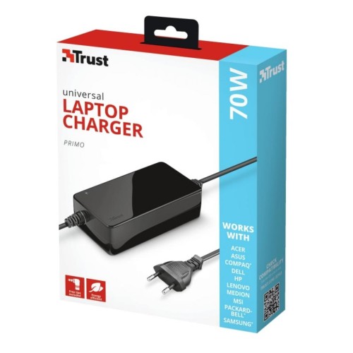 Блок живлення до ноутбуку Trust Primo 70W-19V Universal Laptop Charger (22141)