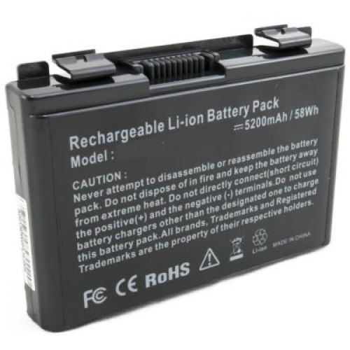 Акумулятор до ноутбука Asus K50 10,8V 5200mAh Grand-X (A32-F82-5200)