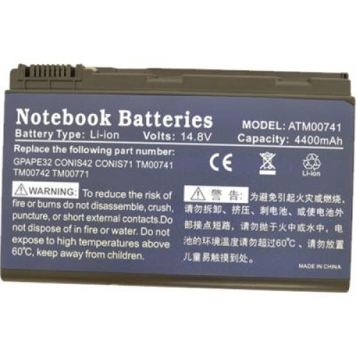 Акумулятор до ноутбука AlSoft Acer TM00741 5200mAh 8cell 14.8V Li-ion (A41118)