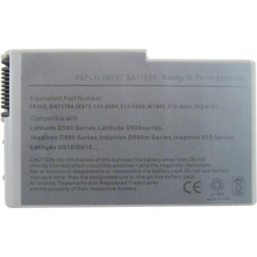 Акумулятор до ноутбука AlSoft Dell Latitude D600 C1295 5200mAh 6cell 11.1V Li-ion (A41090)