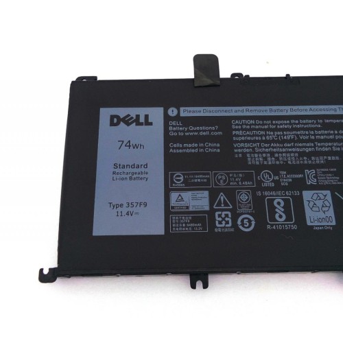 Акумулятор до ноутбука Dell Inspiron 15-7559 357F9, 74Wh (6480mAh), 6cell, 11.4V, Li-ion (A47308)