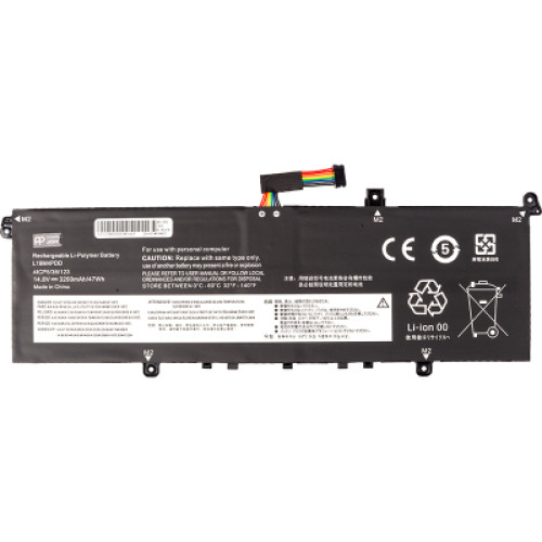 Акумулятор до ноутбука LENOVO ThinkBook 13s ITL (L19M4PDD) 14.8V 3200mAh PowerPlant (NB482498)