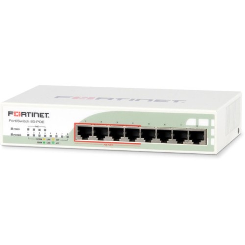 Комутатор мережевий Fortinet FS-80-POE