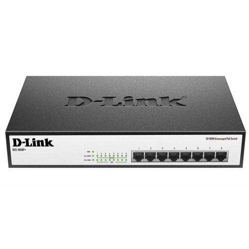 Комутатор мережевий D-Link DES-1008P+