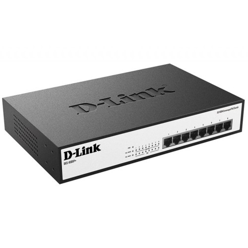 Комутатор мережевий D-Link DES-1008P+