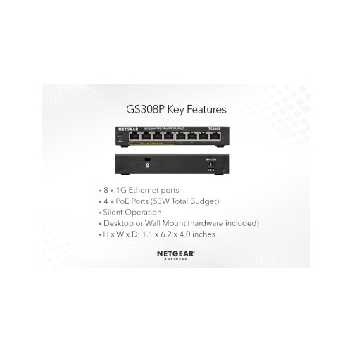 Комутатор мережевий Netgear GS308P-100PES