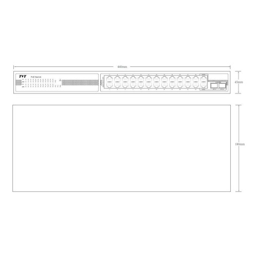 Комутатор мережевий TVT DIGITAL TD-B2216S1-PGS