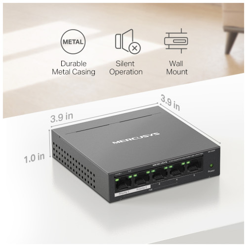 Комутатор мережевий Mercusys MS105GP