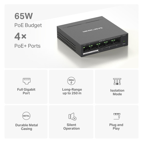 Комутатор мережевий Mercusys MS105GP