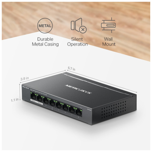 Комутатор мережевий Mercusys MS108GP Комутатор мережевий Mercusys MS108GP