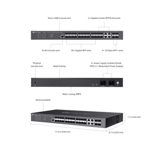 Комутатор мережевий TP-Link SG3428XF