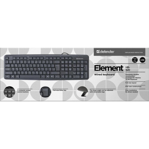Клавіатура Defender Element HB-520 USB UKR Black (45529)
