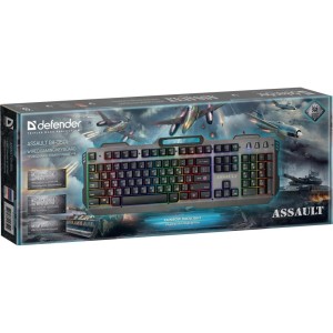 Клавіатура Defender Assault GK-350L RU USB Grey-Metall (45350)