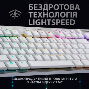 Клавіатура Logitech G915 TKL Lightspeed Wireless RGB Mechanical White (920-009664)