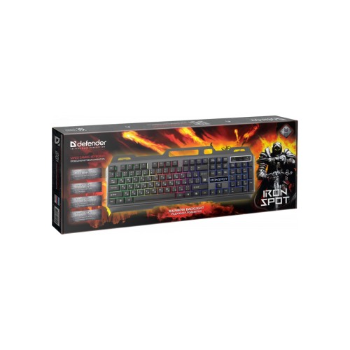 Клавіатура Defender IronSpot GK-320L Black (45320)