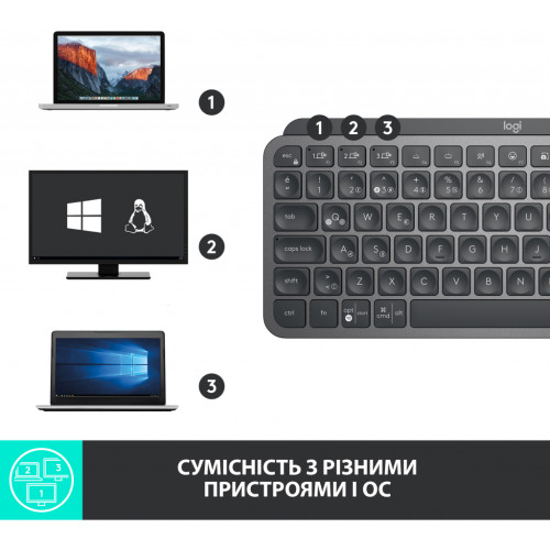 Клавіатура Logitech MX Keys Mini Wireless Illuminated Graphite (920-010501)