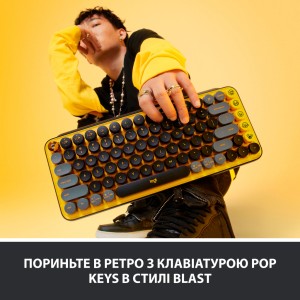 Клавіатура Logitech POP Keys Wireless Mechanical Keyboard Blast Yellow (920-010716)