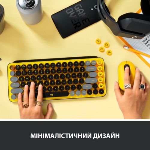 Клавіатура Logitech POP Keys Wireless Mechanical Keyboard Blast Yellow (920-010716)