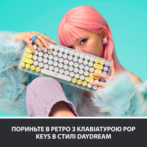 Клавіатура Logitech POP Keys Wireless Mechanical Keyboard Daydream Mint (920-010717)