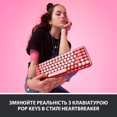 Клавіатура Logitech POP Keys Wireless Mechanical Keyboard Rose (920-010718)