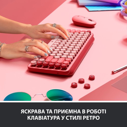 Клавіатура Logitech POP Keys Wireless Mechanical Keyboard Rose (920-010718)