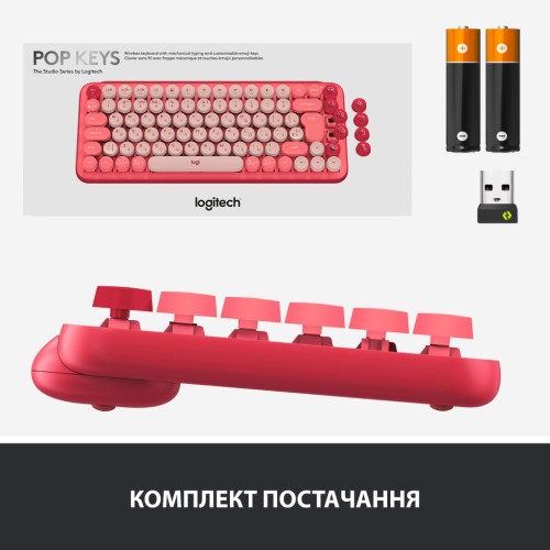 Клавіатура Logitech POP Keys Wireless Mechanical Keyboard Rose (920-010718)