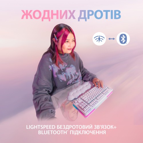 Клавіатура Logitech G715 Aurora Wireless Gaming GX Red Lightspeed/Bluetooth UA Off-White (920-010692)