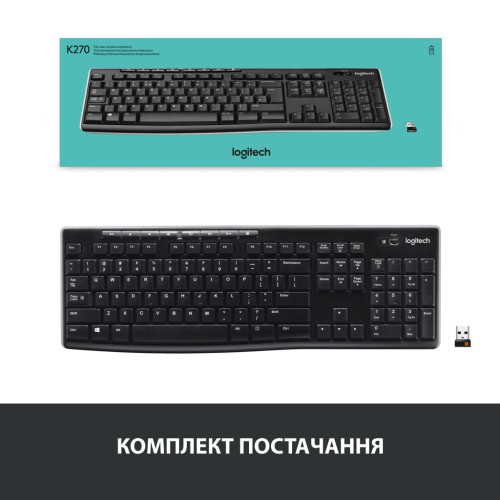 Клавіатура Logitech K270 Wireless UA Black (920-003738)