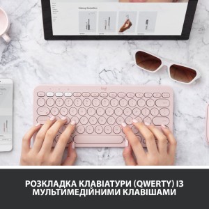 Клавіатура Logitech K380 Multi-Device Bluetooth UA Rose (920-009867)