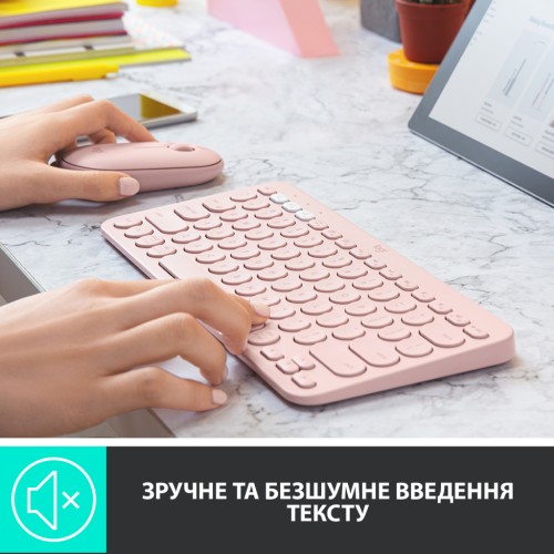 Клавіатура Logitech K380 Multi-Device Bluetooth UA Rose (920-009867)