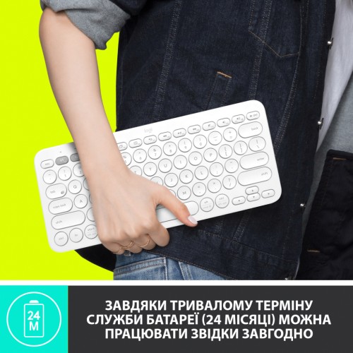 Клавіатура Logitech K380 for MAC Multi-Device Bluetooth UA Off-White (920-010407)