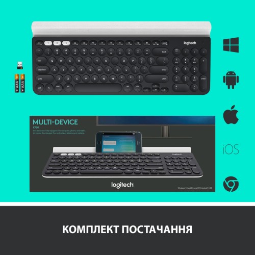 Клавіатура Logitech K780 Multi-Device Wireless UA Dark Gray (920-008042)