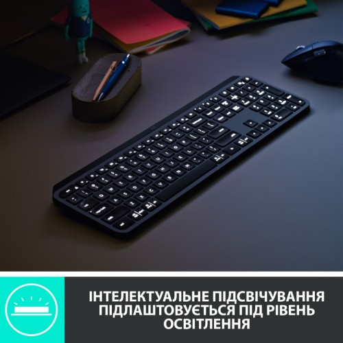 Клавіатура Logitech MX Keys Advanced Wireless Illuminated UA Graphite (920-009415)