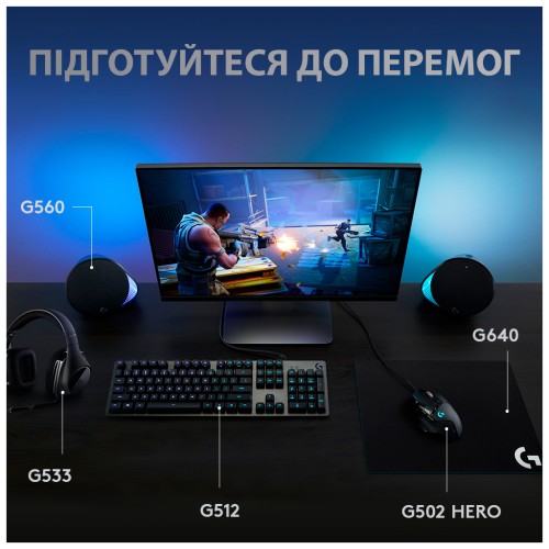 Клавіатура Logitech G512 Lightsync RGB Mechanical GX Red USB UA Carbon (920-009370)