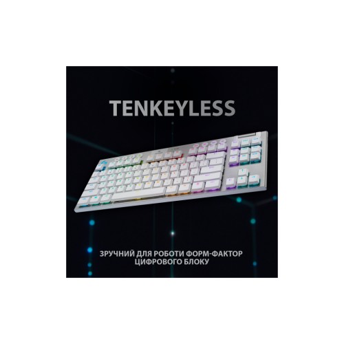 Клавіатура Logitech G915 TKL Tenkeyless Lightspeed RGB Tactile UA White (920-009503)