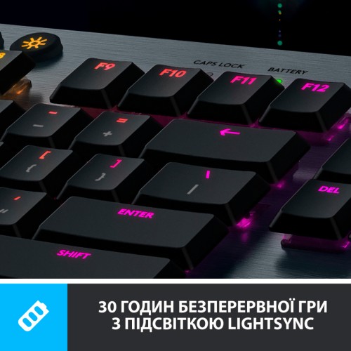 Клавіатура Logitech G915 Lightspeed RGB Wireless GL Clicky USB Black (920-009111)