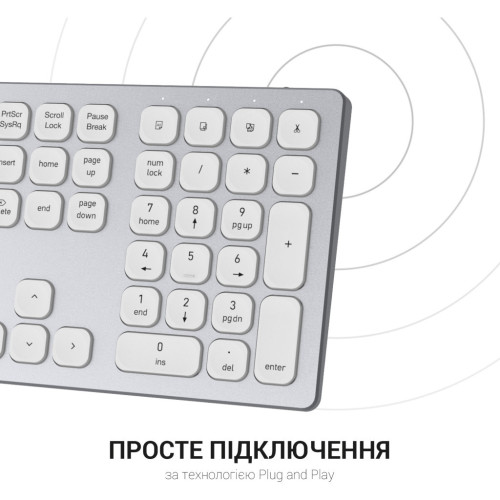 Клавіатура OfficePro SK1550 Wireless White (SK1550W)