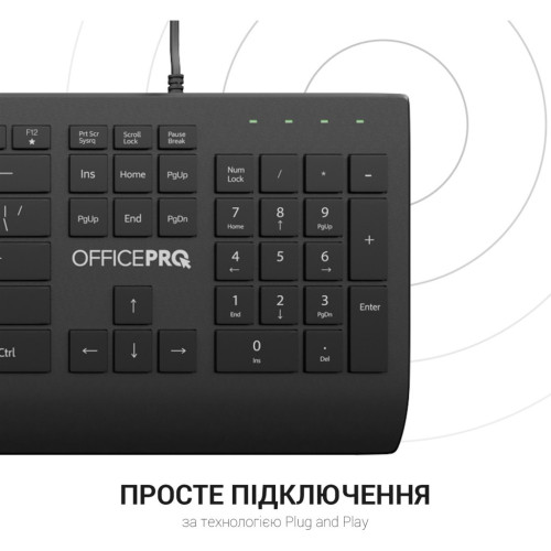 Клавіатура OfficePro SK360 USB Black (SK360)