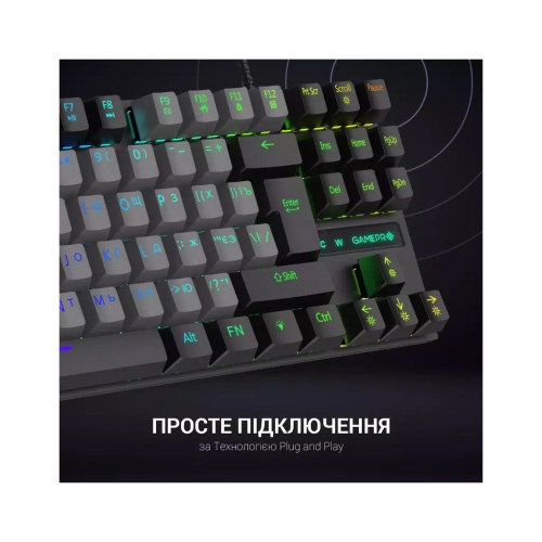 Клавіатура GamePro MK100B Blue Switch LED USB Black (MK100B)