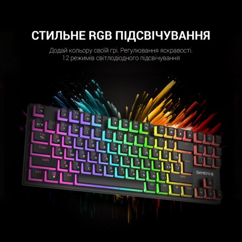 Клавіатура GamePro MK80R Red Switch RGB USB Black (MK80R)