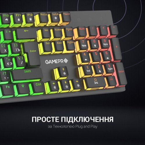 Клавіатура GamePro MK85R Red Switch RGB USB Black (MK85R)